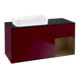 V&B Meuble sous-lavabo Finion 120x60 cm, placage noyer Reg re wal, Peony mat, éclairage mural-1