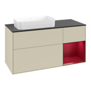 V&B Meuble sous lavabo Finion 120x60 cm, placard droit, gris mat laqué