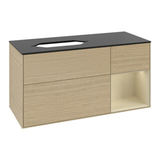 V&B Meuble sous lavabo Finion 120x60 cm, placard droit, laqué, placage Oa