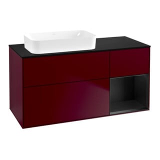 V&B Meuble sous lavabo Finion 120x60 cm, porte droite, bleu mat Peony