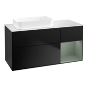 V&B Meuble sous lavabo Finion 120x60 cm, porte droite, chêne huilé laqué, bleu laqué