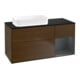 V&B Meuble sous-lavabo Finion 120x60 cm, porte droite, MDF laqué, noyer veinée-1