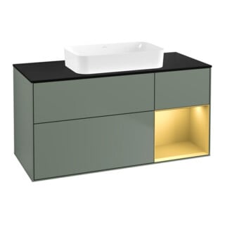 V&B Meuble sous-lavabo Finion 120x60 cm, rangement réglable, laqué huileux