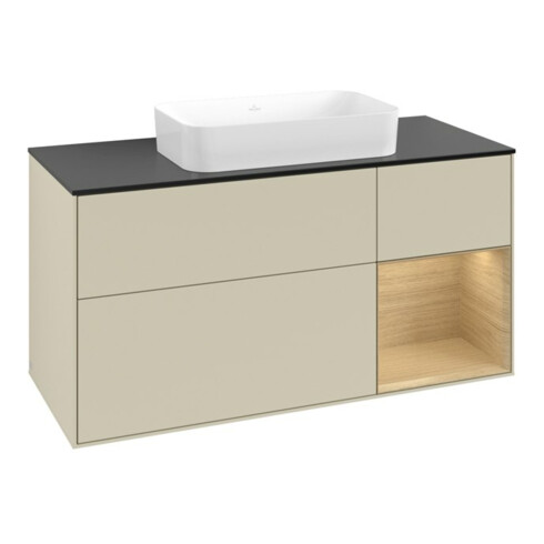 V&B Meuble sous lavabo Finion 120x60 cm, Reg re Oa ven, si Gr m Lac