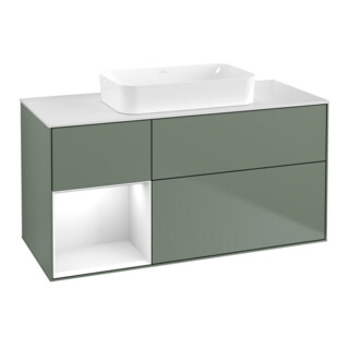 V&B Meuble sous lavabo Finion 120x60 cm, Rg gche blanc brillant, huile avec laque
