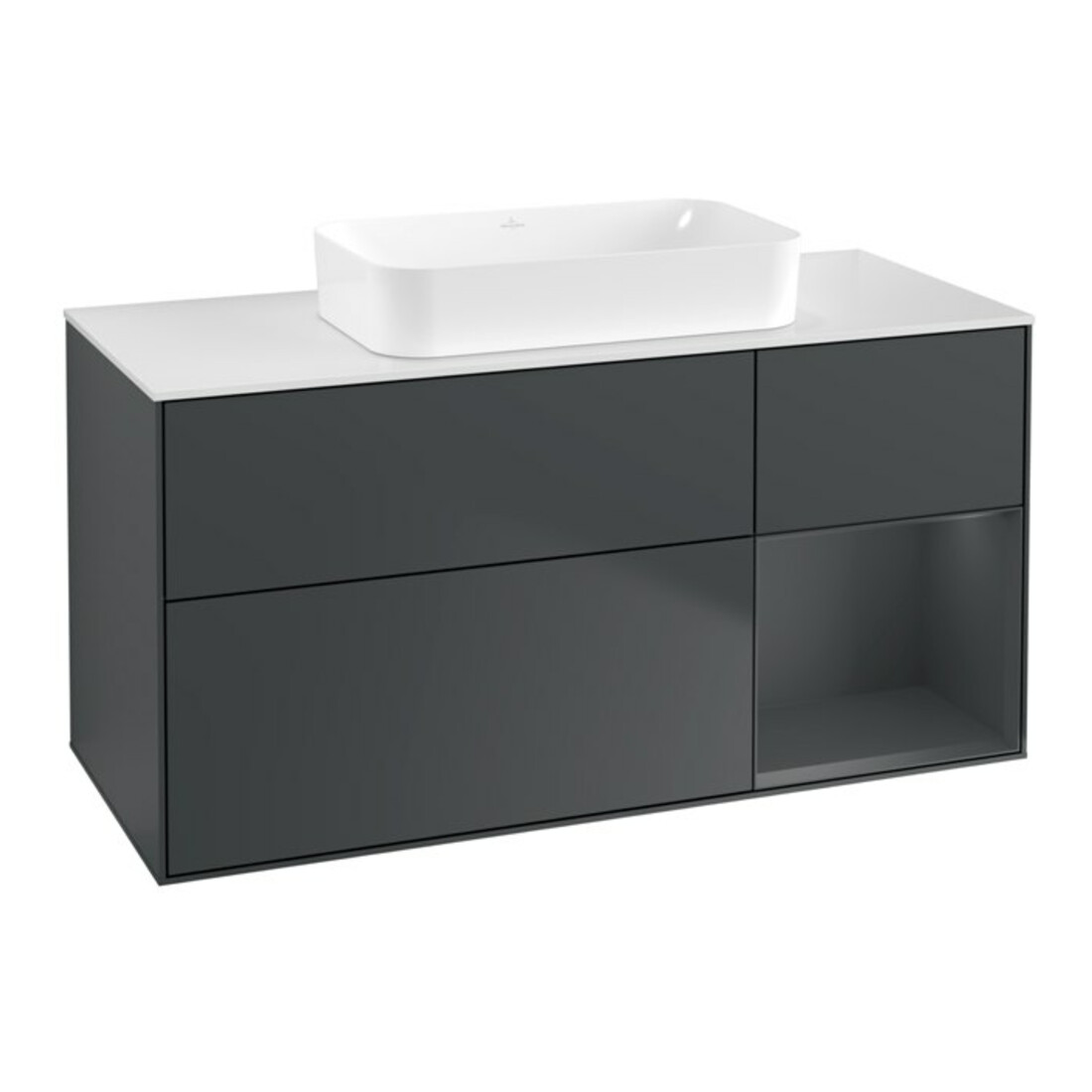 V&B Meuble sous lavabo Finion 120x60 cm, Rg r md b m Lac, md bl. m Lac