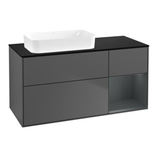 V&B Meuble sous lavabo Finion 120x60 cm, Rg r md bl. m Lac, Anthrac. m