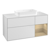 V&B Meuble sous-lavabo Finion 120x60 cm, tiroir droit, blanc mat laqué