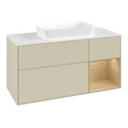 V&B Meuble sous lavabo Finion 120x60 cm, tiroir droit, gris mat laqué