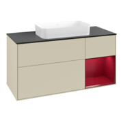 V&B Meuble sous lavabo Finion 120x60 cm, tiroir droit, laqué gris moyen