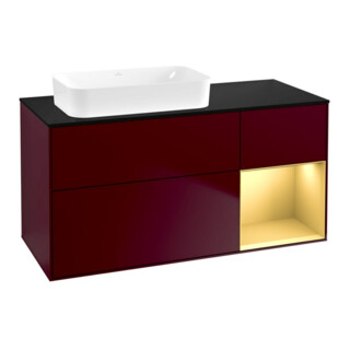 V&B Meuble sous lavabo Finion 120x60 cm, tiroir droit Or mat, Pivoine mat