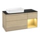 V&B Meuble sous lavabo Finion 120x60 cm, tiroir droit or mat, placage chêne-1