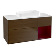 V&B Meuble sous lavabo Finion 120x60 cm, tiroir droit Peony, placage noyer