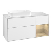 V&B Meuble sous-lavabo Finion 120x60 cm, tiroir droite, blanc brillant laqué