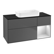 V&B Meuble sous lavabo Finion 120x60 cm, tiroir droite blanc mat, anthracite mat