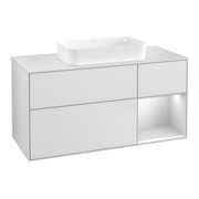 V&B Meuble sous lavabo Finion 120x60 cm, tiroir droite blanc mat laqué, blanc mat laqué