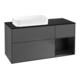 V&B Meuble sous-lavabo Finion 120x60 cm, tiroir droite, bleu mat, anthracite mat-1