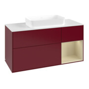 V&B Meuble sous lavabo Finion 120x60 cm, tiroir droite gauche, laqué, Peo mat