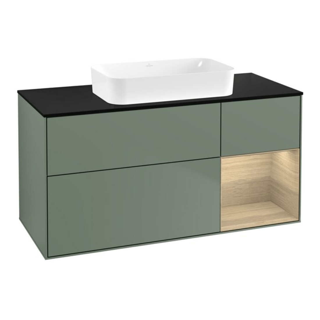 V&B Meuble sous-lavabo Finion 120x60 cm, tiroir droite, laqué oli. m