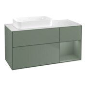 V&B Meuble sous-lavabo Finion 120x60 cm, tiroir droite, olivier mat laqué-1
