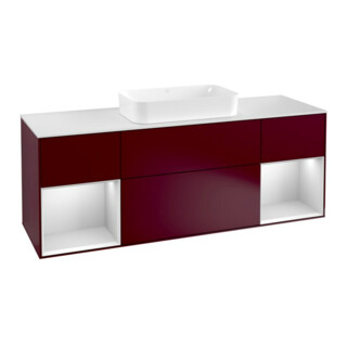 V&B Meuble sous-lavabo Finion 160 cm, blanc mat, laqué blanc mat, poignée m
