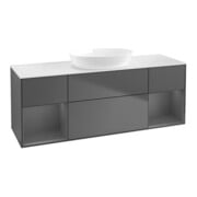 V&B Meuble sous-lavabo Finion 160 cm, éclairage mural, Anthracite m-1