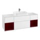 V&B Meuble sous lavabo Finion 160 cm, éclairage mural, blanc brillant-1