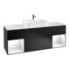V&B Meuble sous lavabo Finion 160 cm, éclairage mural, blanc laqué, bleu mat laqué-1