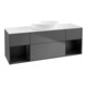 V&B Meuble sous-lavabo Finion 160 cm, éclairage mural, blanc mat, réglette bleue mat, anthracite m-1