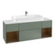 V&B Meuble sous-lavabo Finion 160 cm, éclairage mural, chêne naturel, olive mat laqué-1