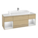 V&B Meuble sous lavabo Finion 160 cm, éclairage mural, laque blanc mat, placage chêne-1