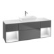 V&B Meuble sous lavabo Finion 160 cm, éclairage mural, laque blanche, anthracite m-1