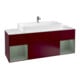 V&B Meuble sous lavabo Finion 160 cm, éclairage mural, laque mate Reg Oli, Peony Mat-1