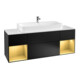 V&B Meuble sous lavabo Finion 160 cm, éclairage mural, laqué noir mat-1