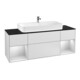 V&B Meuble sous lavabo Finion 160 cm, éclairage mural, pl blanc mat, rég blanc mat lacqué-1