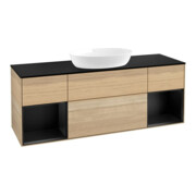 V&B Meuble sous-lavabo Finion 160 cm, éclairage mural, Pl bleu m, étagère bleu m Lac, Oa ven-1