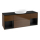 V&B Meuble sous-lavabo Finion 160 cm, éclairage mural, placage bleu m, étagère bleu m Lac, noyer ven-1