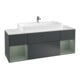 V&B Meuble sous lavabo Finion 160 cm, éclairage mural, régulateur huile mat laqué, bleu mat laqué-1