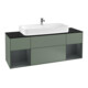 V&B Meuble sous lavabo Finion 160 cm, étagère moyenne, laque mate olive-1