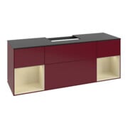 V&B Meuble sous lavabo Finion 160 cm, laque mat Peony, avec étagère-3