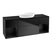 V&B Meuble sous lavabo Finion 160 cm, Pl b m, Étagère bla m Lac, bla m Lac