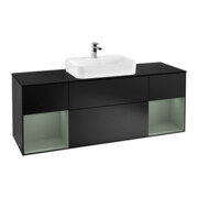 V&B Meuble sous lavabo Finion 160 cm, Pl b m, Étagère Oli. m Lac, bleu m Lac