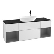 V&B Meuble sous lavabo Finion 160 cm, Pl b m, Rg A m Lac, blanc m Lac