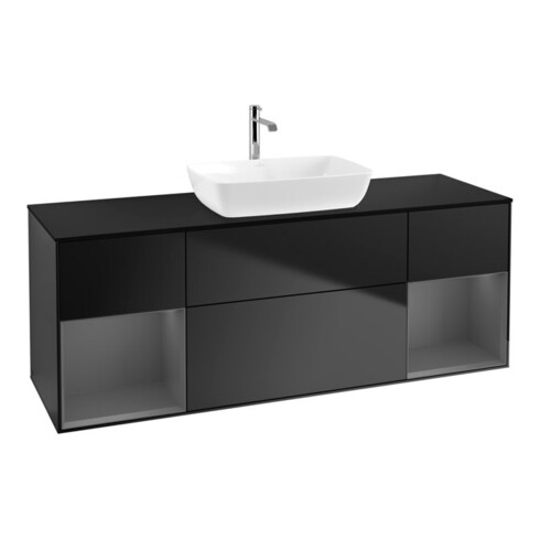 V&B Meuble sous lavabo Finion 160 cm, Pl b m, Rg A m Lac, bleu m Lac
