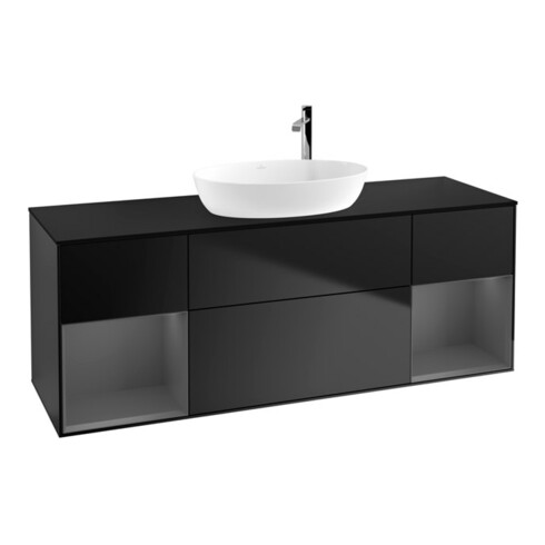 V&B Meuble sous-lavabo Finion 160 cm, Pl b m, Rg A m Lac, bleu m Lac