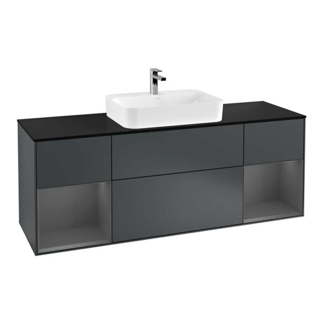 V&B Meuble sous lavabo Finion 160 cm, Pl b m, Rg A m Lac, md bl. m Lac