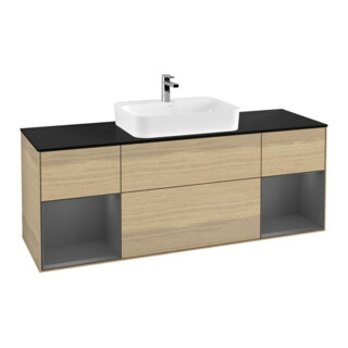 V&B Meuble sous lavabo Finion 160 cm, Pl b m, Rg anthracite m lac, Oa ven