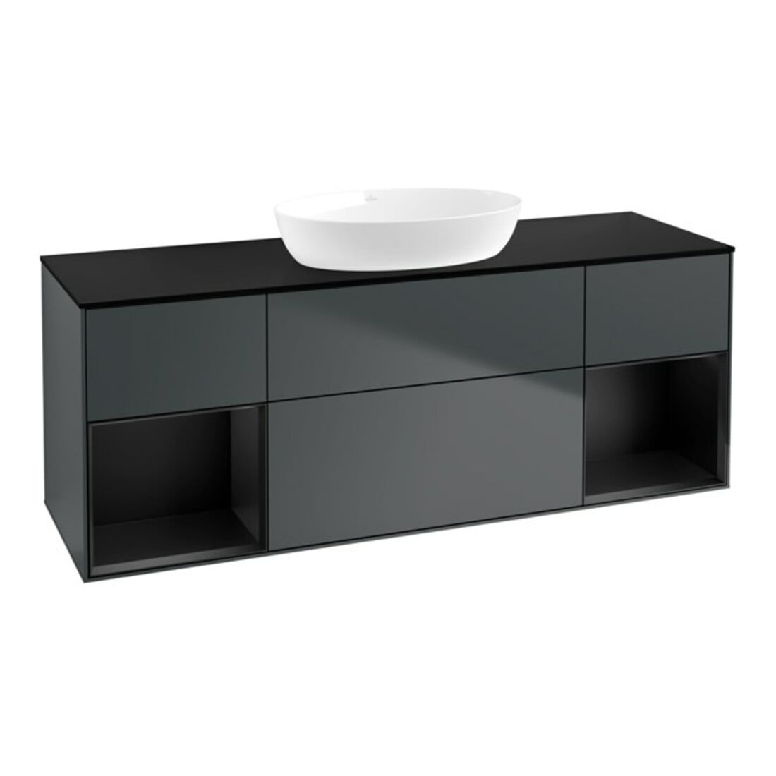 V&B Meuble sous lavabo Finion 160 cm, Pl b m, Rg b m Lac, md bl. m Lac