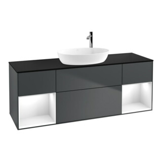 V&B Meuble sous lavabo Finion 160 cm, Pl b m, Rg g w Lac, md bl. m Lac