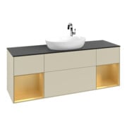 V&B Meuble sous lavabo Finion 160 cm, Pl b m, Rg gol m Lac, si Gr m Lac